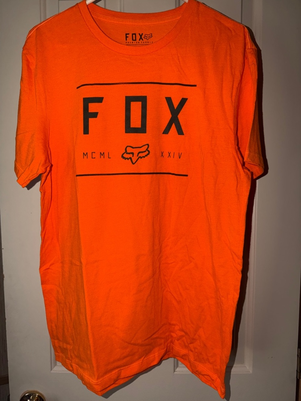 Fox Orange Short Sleeve Tee with Black Logo